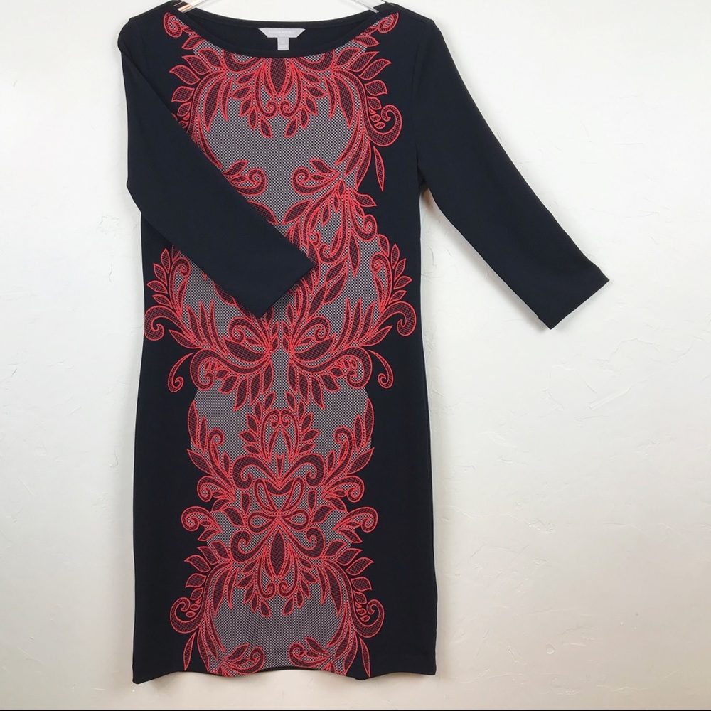 BANANA REPUBLIC Like New Black & Red Dress XS